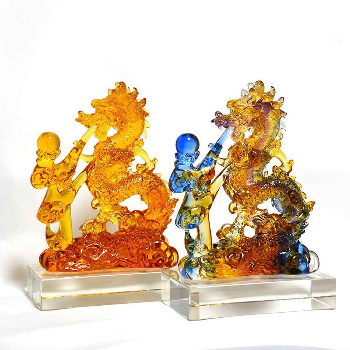 Amazon.co.jp: artlies 龍神 風水 開運 2カラー 琉璃 瑠璃 宝玉